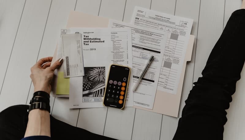 Visa application documents and passport for travel services